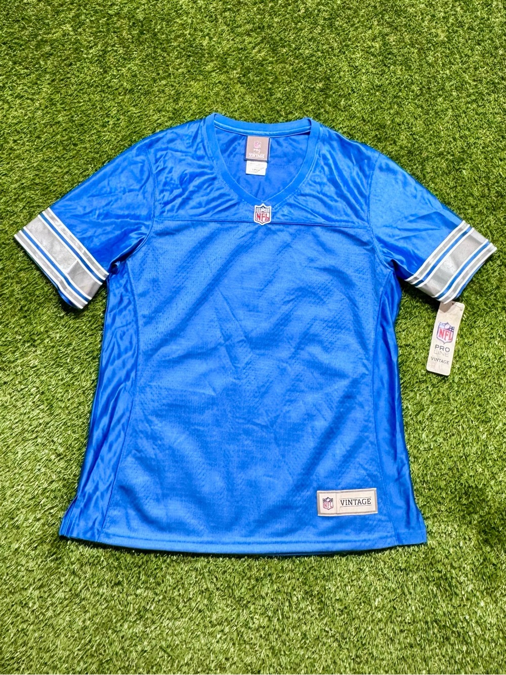 Detroit Lions Vintage NFL Pro Line Football Jersey Men’s Small Blue Silver NWT